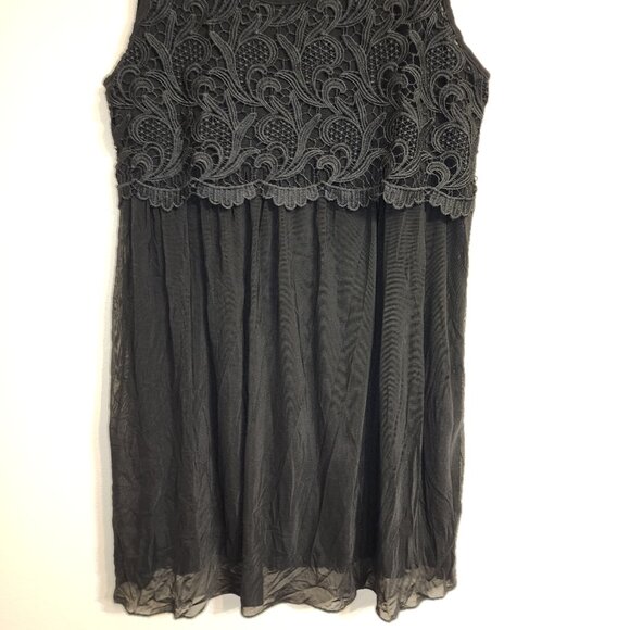 Unbranded Women NightGown Black Lace Nylon Spandex Lined Sz M Goth Fairy Grunge - Picture 4 of 12